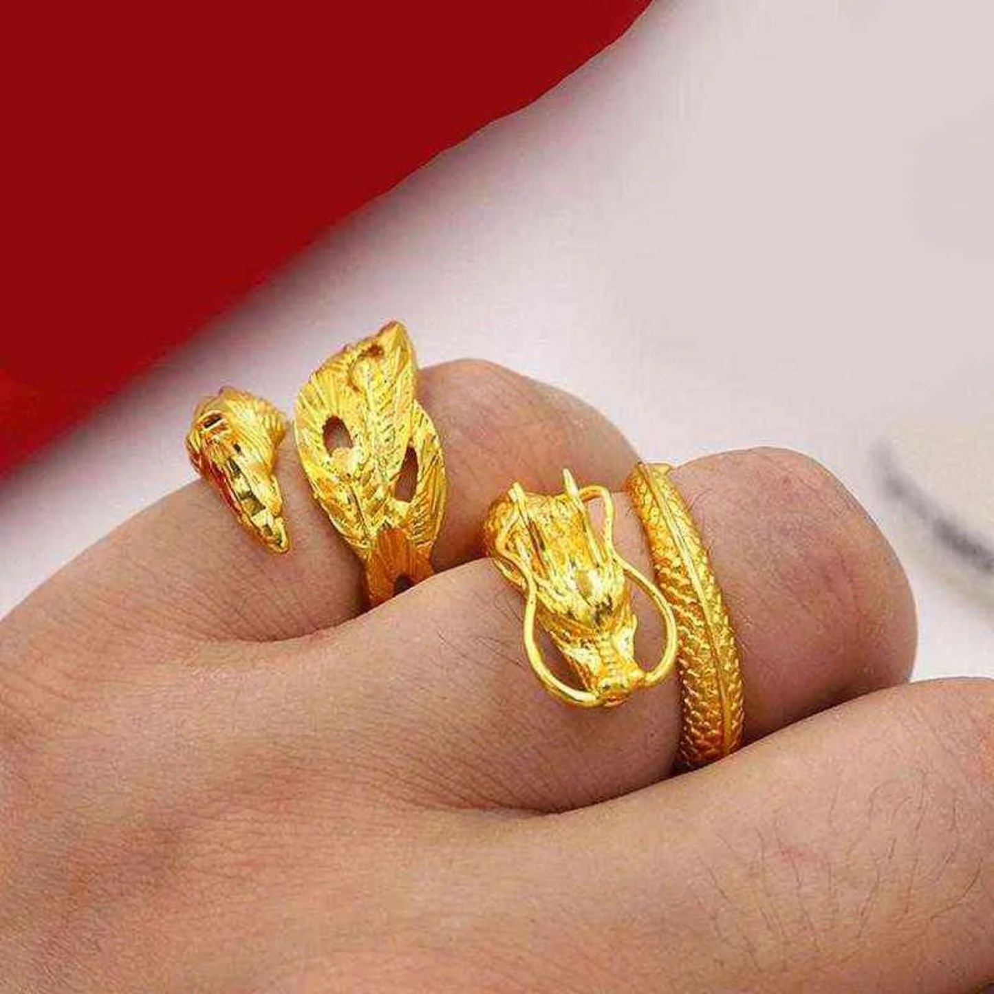 18k Gold Saudi Dragon Ring